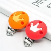 Wholesale Bpa Free Ball Silicone Custom Print Rope Pacifier Clip With Clip