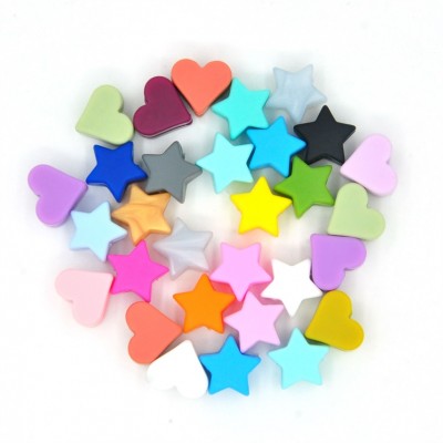 China Manufacturer Zhongshan 12Mm Bpa Free Star Silicone Beads Chain Diy