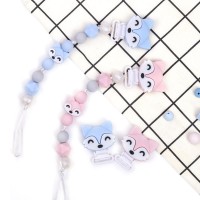 Bpa Free Baby Pacifiers Baby Nipple Teether Silicone Rubber Pacifier Holder Animal