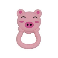 Hot sale colorful silicone BPA free pig teether for babies