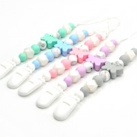 New Custom Silicone Stuffed Baby Teething Metal Macrame Pacifier Holder