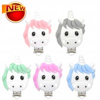 New Design Diy Silicone 55Mm Hold Baby Unicorn Pacifier Clips With Pacifier