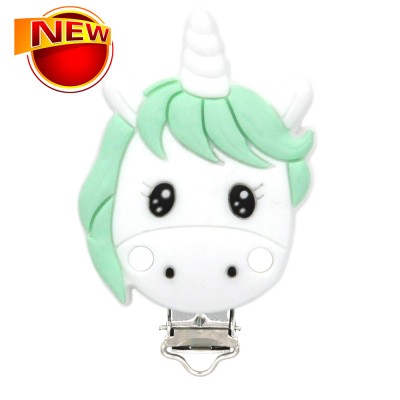 New Design Diy Silicone 55Mm Hold Baby Unicorn Pacifier Clips With Pacifier