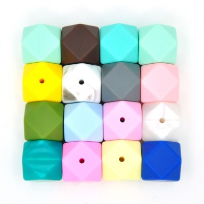 China Manufacturer New Custom 12Mm Moq 1 Diy Rectangle Soft Silicone Hexagon Beads