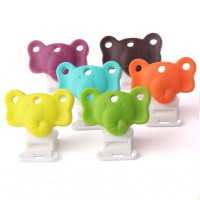 New Shenzhen DIY Design Print Logo Pacifier Baby Teether Holder Chain Kids Silicone Rubber Pacifier