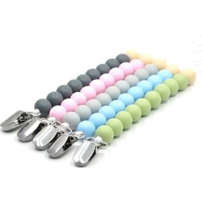 New Arrive Safety Beautiful Silicone Pacifier Clips Chain Teething Toys Baby Pacifier Holder