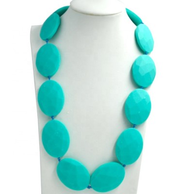 2015 Fashion jewelry leather silicone baby teething necklace wholesale