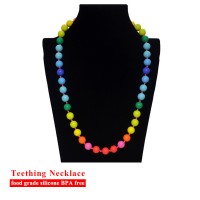 Rainbow Silicone Teething Nursing Necklace for Kids silicone pendant necklace