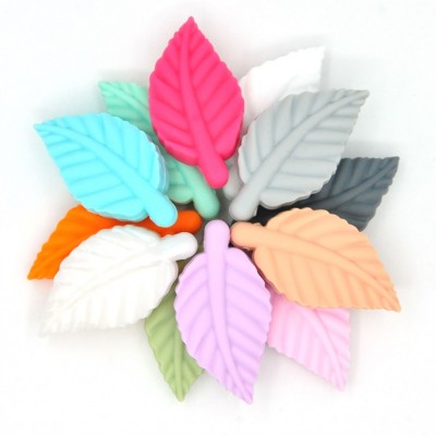 Zhongshan Factory Guangdong Chewable Confetti Leaf Silicone Bead