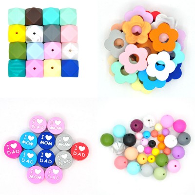 Wholesale Bulk 100% Food Grade Bpa Free 15Mm Letter Teether Beads Baby Teething 10Mm 12Mm Silicone Beads